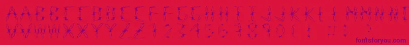 DangerType-Schriftart – Violette Schriften auf rotem Hintergrund