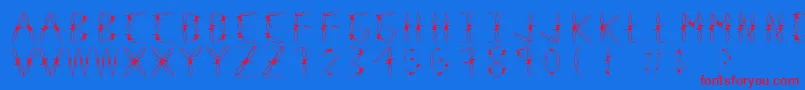 Czcionka DangerType – czerwone czcionki na niebieskim tle
