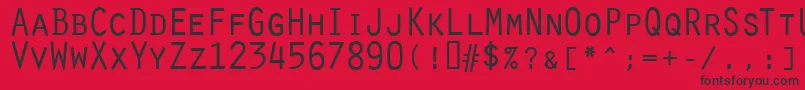 フォントOratorRegular – 赤い背景に黒い文字