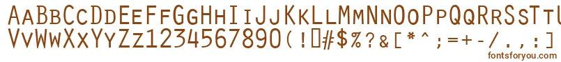OratorRegular-fontti – ruskeat fontit valkoisella taustalla