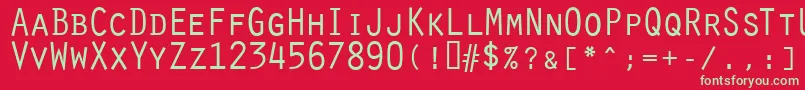 フォントOratorRegular – 赤い背景に緑の文字