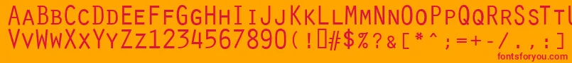 フォントOratorRegular – オレンジの背景に赤い文字