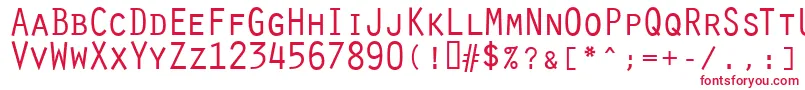 フォントOratorRegular – 白い背景に赤い文字