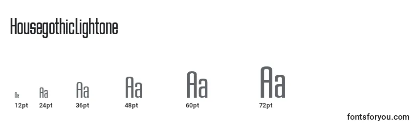 HousegothicLightone Font Sizes