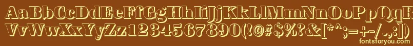AntiquashCdHeavyRegular Font – Yellow Fonts on Brown Background
