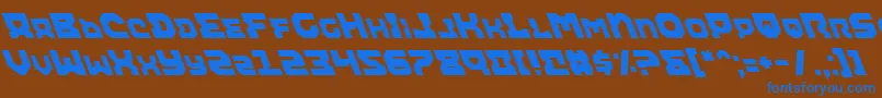 フォントAirali – 茶色の背景に青い文字