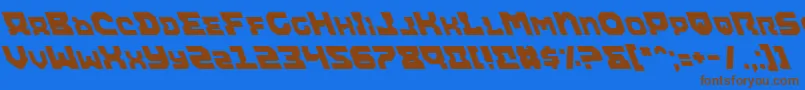 フォントAirali – 茶色の文字が青い背景にあります。