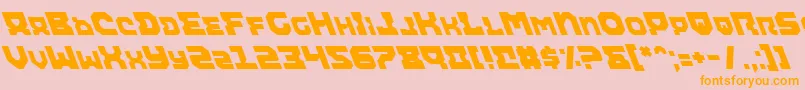フォントAirali – オレンジの文字がピンクの背景にあります。