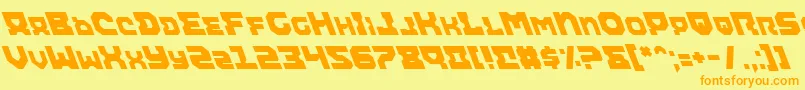フォントAirali – オレンジの文字が黄色の背景にあります。