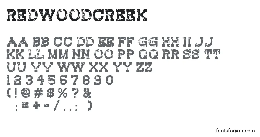 Шрифт RedwoodCreek – алфавит, цифры, специальные символы