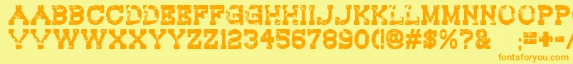 RedwoodCreek Font – Orange Fonts on Yellow Background