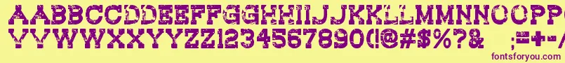 RedwoodCreek Font – Purple Fonts on Yellow Background