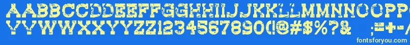 RedwoodCreek Font – Yellow Fonts on Blue Background