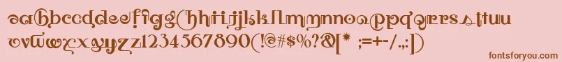 Owahtagusiamnf Font – Brown Fonts on Pink Background