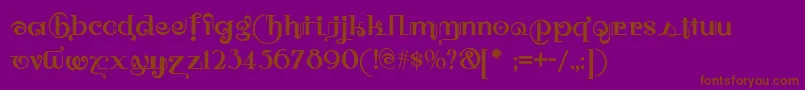 Owahtagusiamnf Font – Brown Fonts on Purple Background