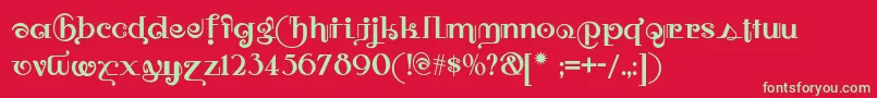 Owahtagusiamnf Font – Green Fonts on Red Background