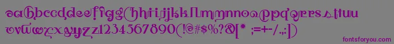 Owahtagusiamnf Font – Purple Fonts on Gray Background