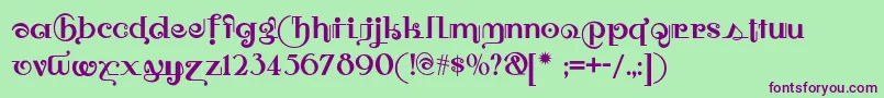 Owahtagusiamnf Font – Purple Fonts on Green Background