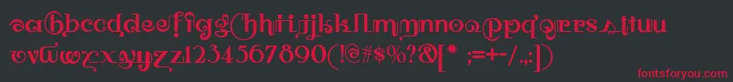 Owahtagusiamnf Font – Red Fonts on Black Background