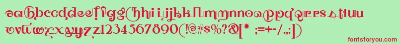 Owahtagusiamnf Font – Red Fonts on Green Background