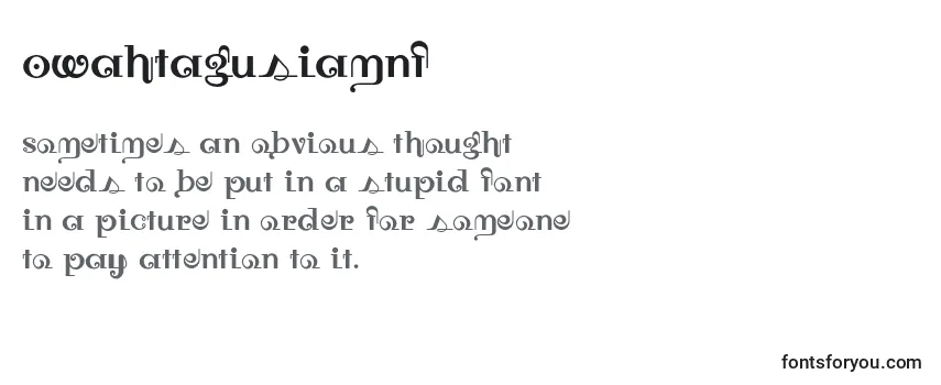 Review of the Owahtagusiamnf Font