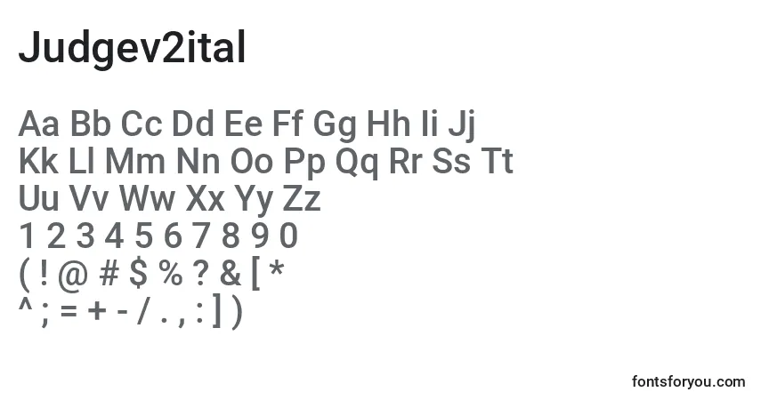 A fonte Judgev2ital – alfabeto, números, caracteres especiais