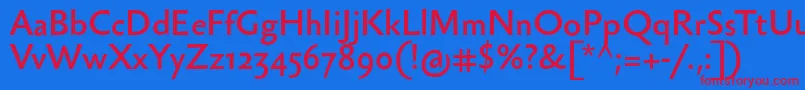SebastianlightBold Font – Red Fonts on Blue Background