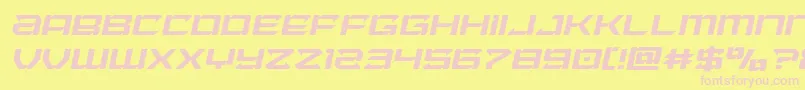 Laserwolflightital Font – Pink Fonts on Yellow Background