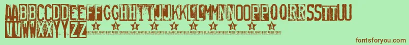Rubberstamp Font – Brown Fonts on Green Background
