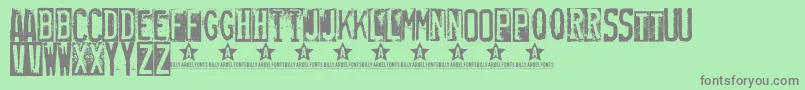 Rubberstamp Font – Gray Fonts on Green Background