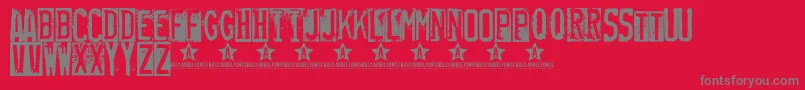 Rubberstamp Font – Gray Fonts on Red Background