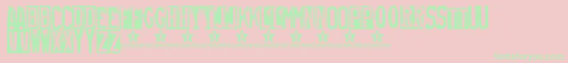 Rubberstamp Font – Green Fonts on Pink Background