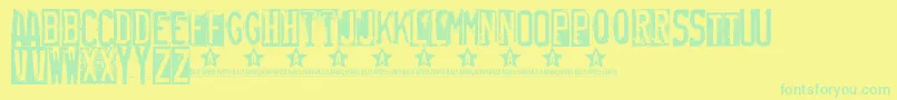 Rubberstamp Font – Green Fonts on Yellow Background