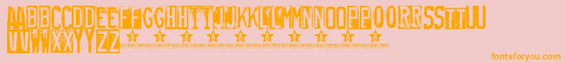 Rubberstamp Font – Orange Fonts on Pink Background