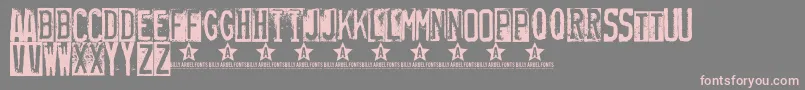 Rubberstamp Font – Pink Fonts on Gray Background