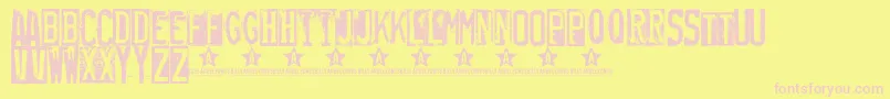 Rubberstamp Font – Pink Fonts on Yellow Background