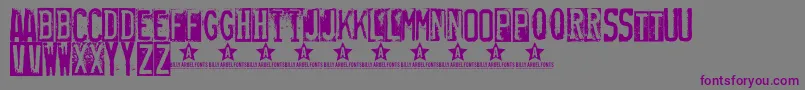 Rubberstamp Font – Purple Fonts on Gray Background