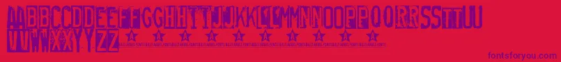 Rubberstamp Font – Purple Fonts on Red Background