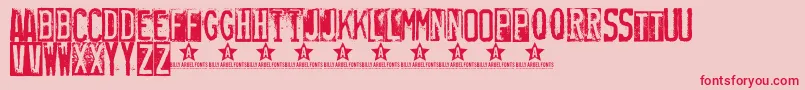 Rubberstamp-Schriftart – Rote Schriften auf rosa Hintergrund