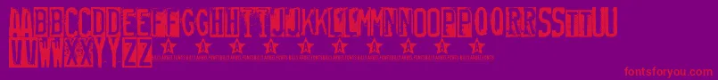Rubberstamp Font – Red Fonts on Purple Background