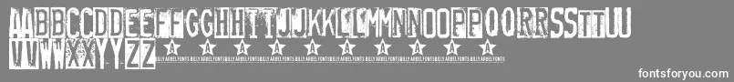 Rubberstamp Font – White Fonts on Gray Background