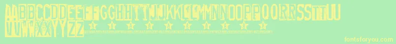 Rubberstamp Font – Yellow Fonts on Green Background