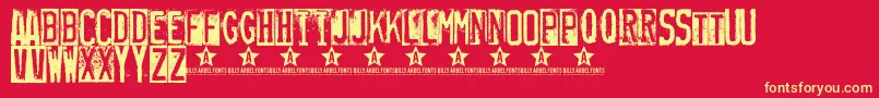 Rubberstamp Font – Yellow Fonts on Red Background
