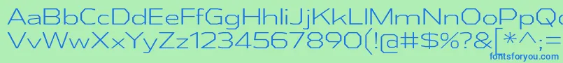 AthabascaExLt Font – Blue Fonts on Green Background