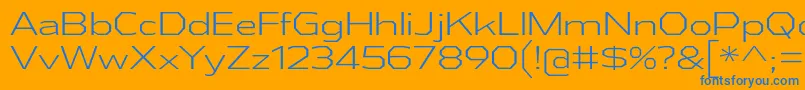 AthabascaExLt Font – Blue Fonts on Orange Background