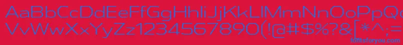 フォントAthabascaExLt – 赤い背景に青い文字