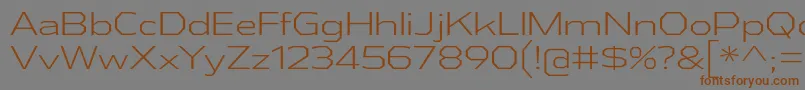 AthabascaExLt-Schriftart – Braune Schriften auf grauem Hintergrund