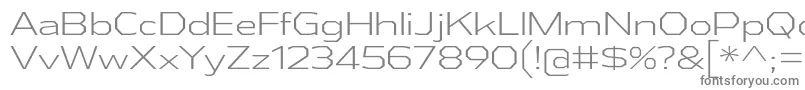 AthabascaExLt-fontti – harmaat kirjasimet valkoisella taustalla