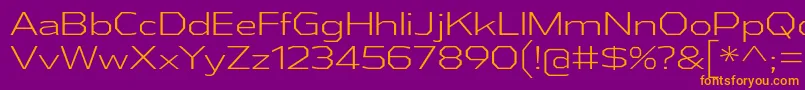 AthabascaExLt Font – Orange Fonts on Purple Background