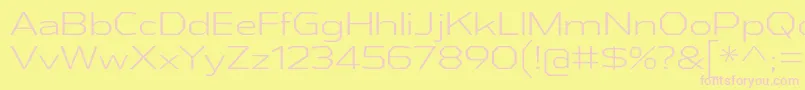 AthabascaExLt-fontti – vaaleanpunaiset fontit keltaisella taustalla